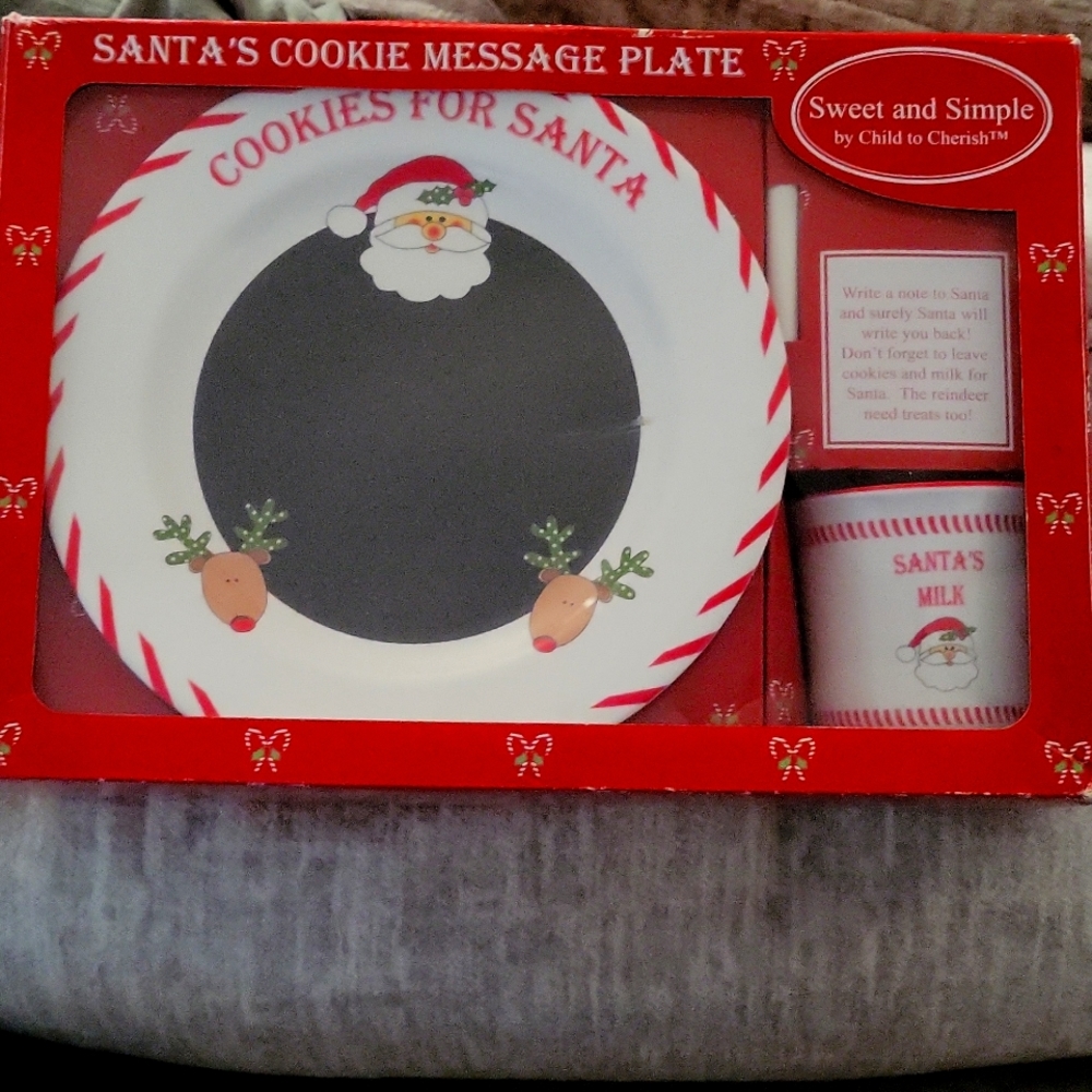 Santa message plate set